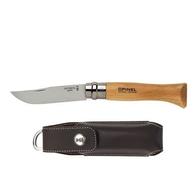 Klappmesser Opinel VRI N°08 Inox mit Buchenholzgriff und Etui