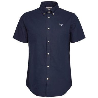 Barbour Oxford Short Sleeve Tailored Shirt — Classic Navy