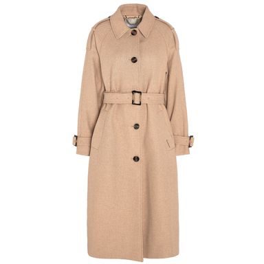 Barbour Alberta Wool Trench Coat — Blaze Red