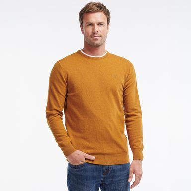 Barbour Essential Lambswool Crew Neck Sweatshirt — Dark Copper