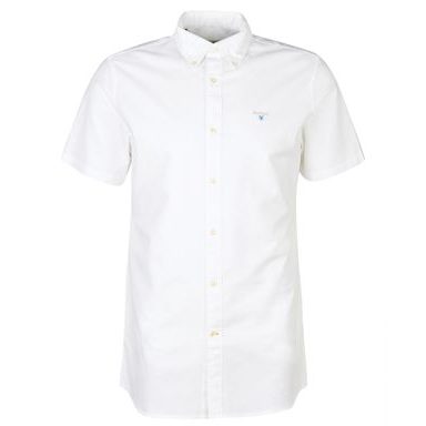 Barbour Oxford Short Sleeve Tailored Shirt — Classic White