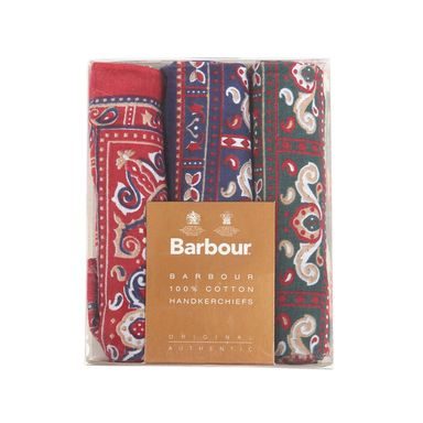 Geschenkset Stofftaschentücher mit Paisley Muster Barbour (3er Pack )