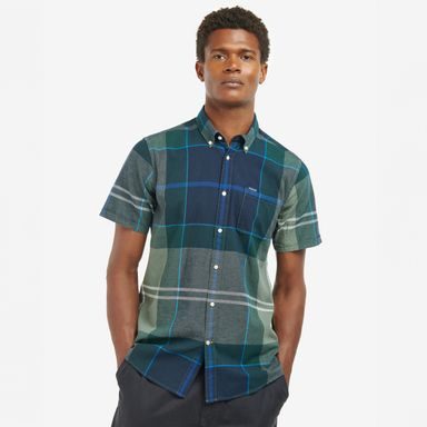 Barbour Douglas Short-Sleeved Tailored Shirt — Kielder Blue Tartan