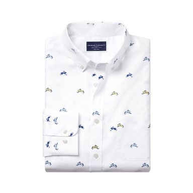 Charles Tyrwhitt Button-Down Non-Iron Stretch Oxford Shirt — Sky Blue