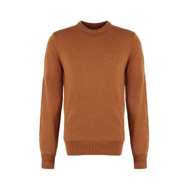 Barbour Essential Lambswool Crew Neck Sweatshirt — Dark Copper