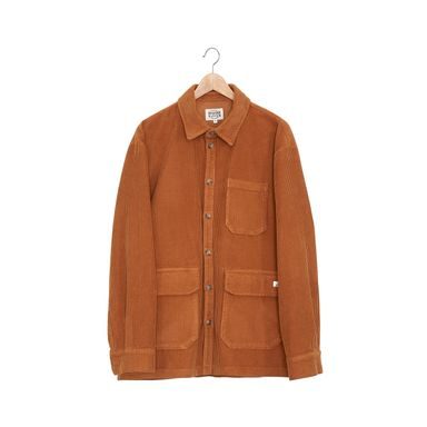 Multi-Pocket Corduroy Shirt — Rust