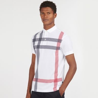 Barbour Blaine Oversized Tartan Polo Shirt — White