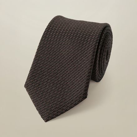 Charles Tyrwhitt Silk Grenadine Italian Tie — Chocolate Brown