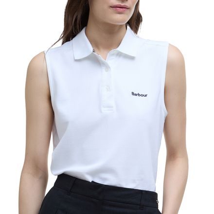 Barbour Bowford Sleeveless Polo Top — White