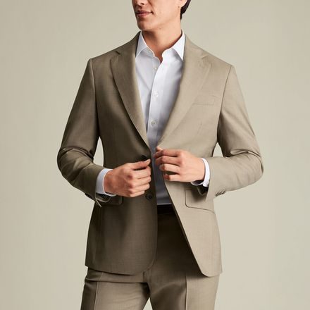 Charles Tyrwhitt Ultimate Performance Sharkskin Suit Jacket — Taupe