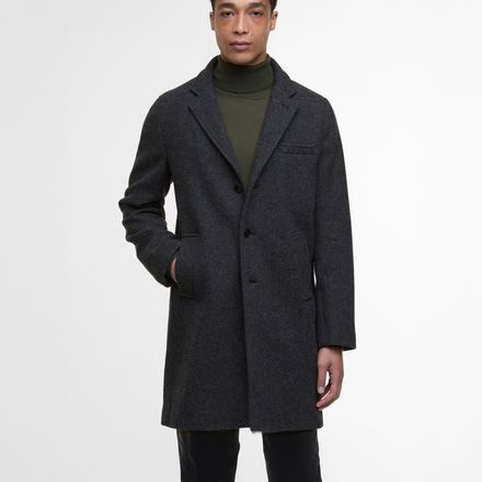 Barbour Kirkbridge Wool Coat — Dark Grey Marl