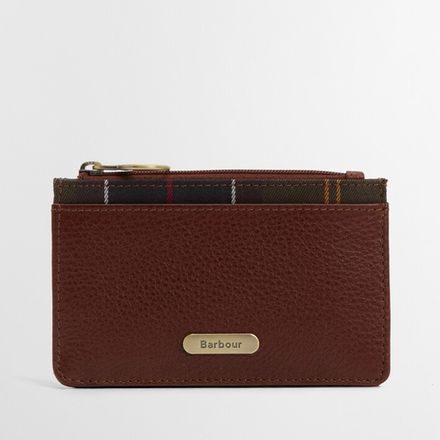 Barbour Alder Leather Card Holder — Brown