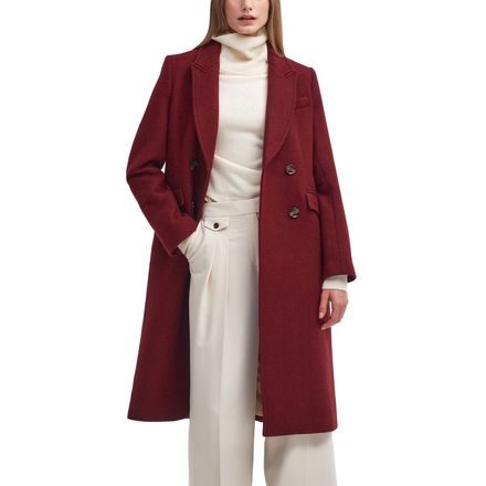 Barbour Marylin Tailored Wool Coat — Burgundy