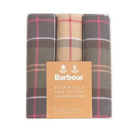 Geschenkset Stofftaschentücher mit Tartan Muster Barbour - Tartan Assortment #1 (3er Pack)