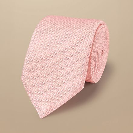 Charles Tyrwhitt Silk Grenadine Italian Tie — Light Pink