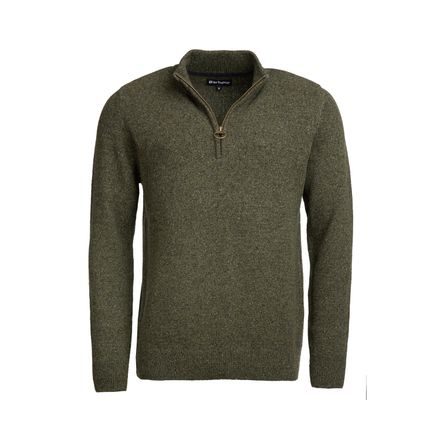 Barbour Essential Tisbury Half Zip Knitted Jumper — Dark Seaweed