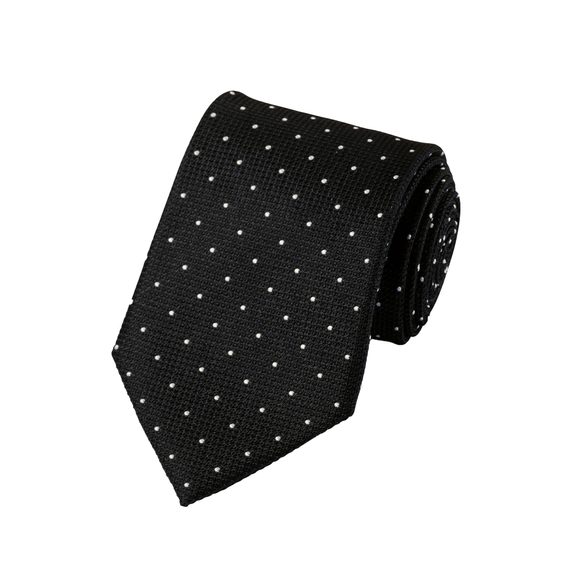 Charles Tyrwhitt Spot Silk Tie — Black