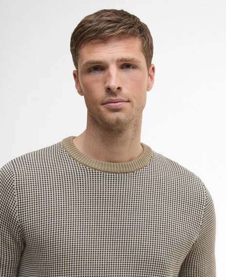 Barbour Wells Crew Neck Jumper — Washed Stone