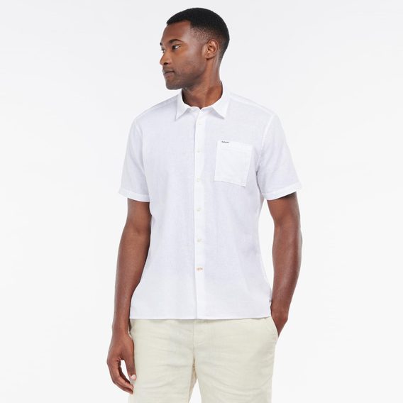 Sommerhemd Barbour Nelson aus Leinen und Baumwolle - White