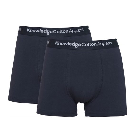 Boxershorts aus Baumwolle Knowledge Cotton Apparel Maple - Total Eclipse (2er Pack)