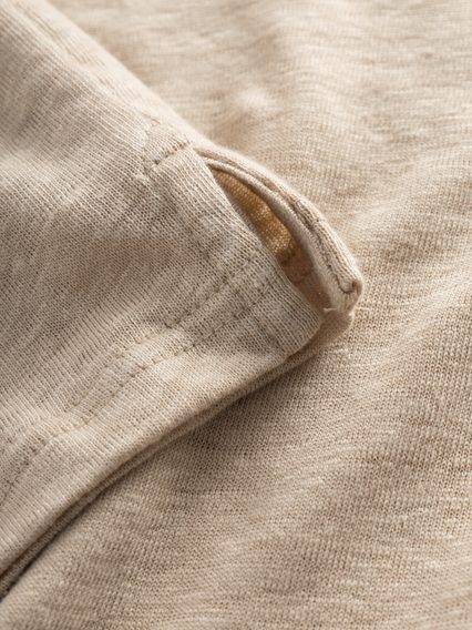 Leinen Poloshirt Knowledge Cotton Apparel — Safari