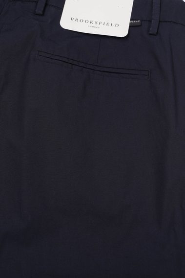 Brooksfield Slim Fit Pleated Chinos — Navy