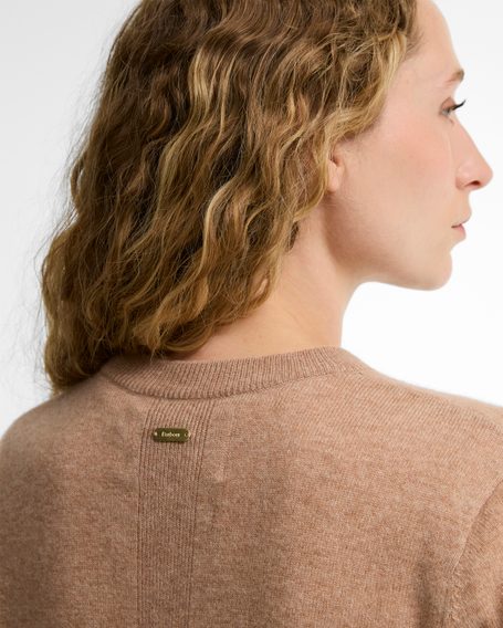 Barbour Penwood Cashmere Knitted Jumper — Beige