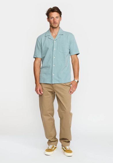 Revolution Jacquard Short-Sleeved Shirt — Blue