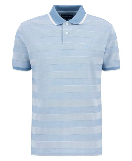 Barbour Branton Striped Polo Shirt — Bleached Blue