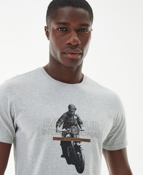 Barbour International Race T-Shirt — Grey Marl