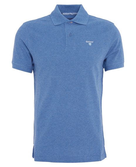 Barbour Tartan Pique Polo Shirt — Dark Chambray Marl