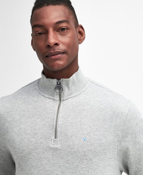Barbour Beckhill Half Zip Sweatshirt — Grey Marl