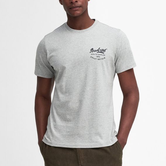 Barbour Script Graphic T-Shirt — Grey Marl