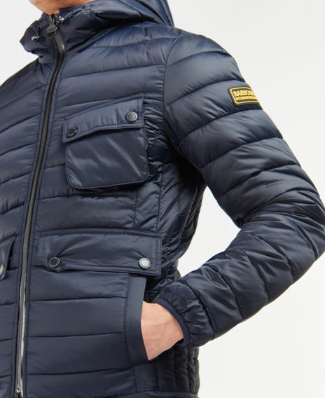 Gentleman Store Barbour International Racer Ouston Hooded Quilted Jacket Barbour International Steppjacken Jacken und Mantel Kleidung