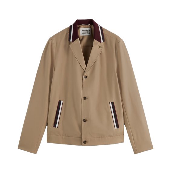 Scotch & Soda — Contrast-Trimmed Tailored Shirt Jacket