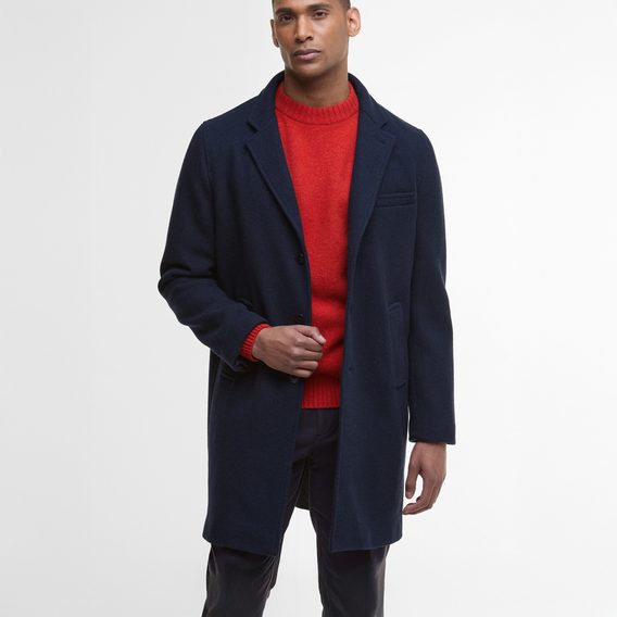 Barbour Kirkbridge Wool Coat — Navy