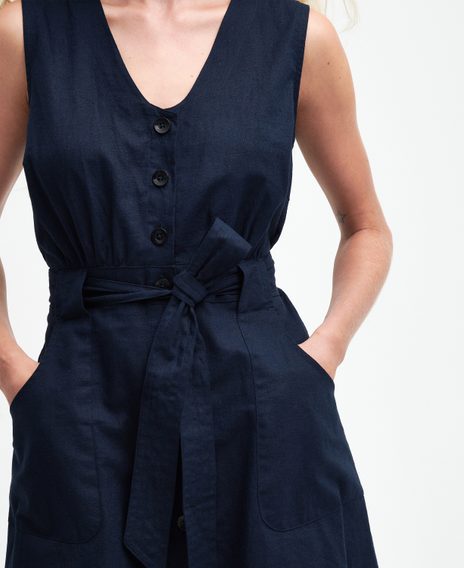 Barbour Rutherglen Sleeveless Midi Dress — Classic Navy