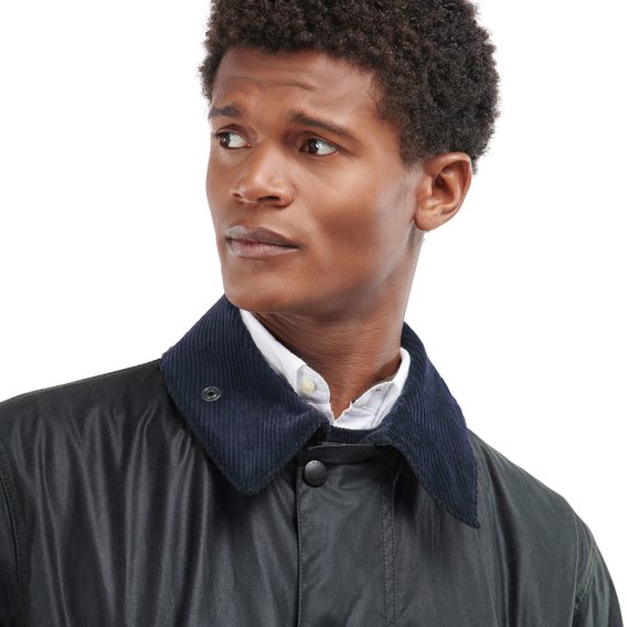 Barbour Border Wax Jacket — Navy