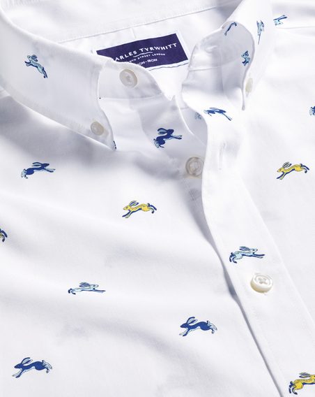 Charles Tyrwhitt Non-Iron Stretch Hare Print Shirt