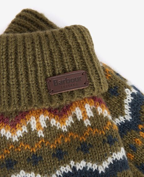 Barbour Case Fairisle Gloves — Olive