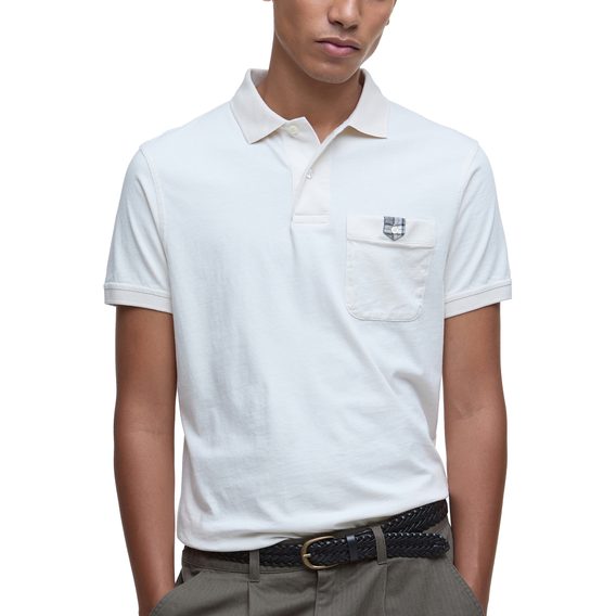 Barbour Tothill Tailored Fit Poloshirt — Antique White