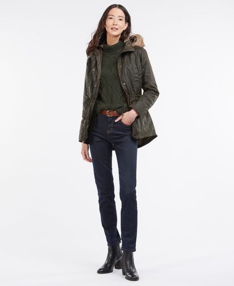 Women's barbour kelsall waxed jacket discount