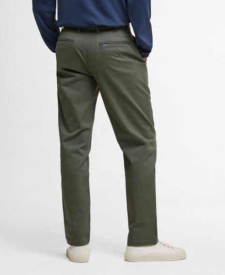 Barbour Sueded Sateen Tailored Trousers — Olive