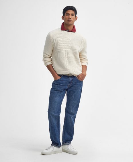 Barbour Casey Cable-Knit Crew Neck Jumper — Whisper White
