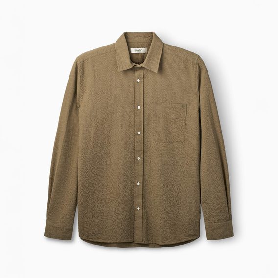 forét Maple Seersucker Shirt — Stone