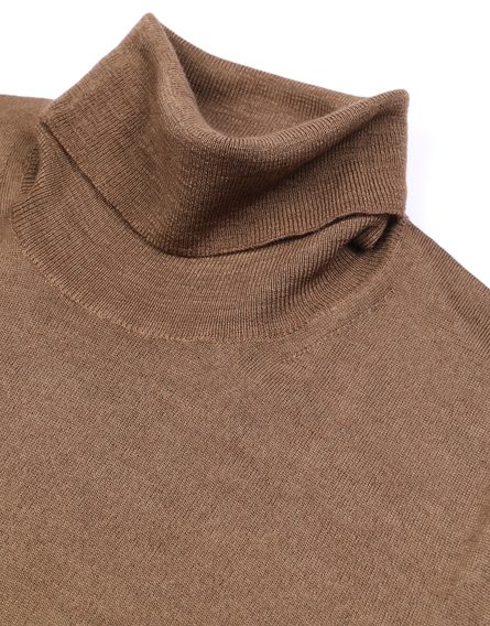 Brooksfield Virgin Wool Turtleneck — Camel