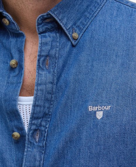 Barbour Denim Crest Tailored Long-Sleeved Shirt — Chambray
