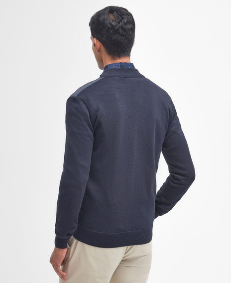 Barbour Carn Baffle Zip Through Jumper — Navy