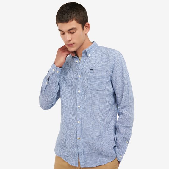 Leinenhemd Barbour Linton - Navy (button-down)