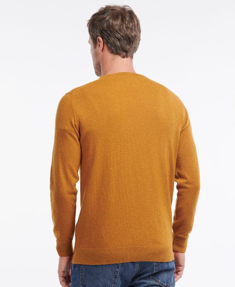 Barbour Essential Lambswool Crew Neck Sweatshirt — Dark Copper